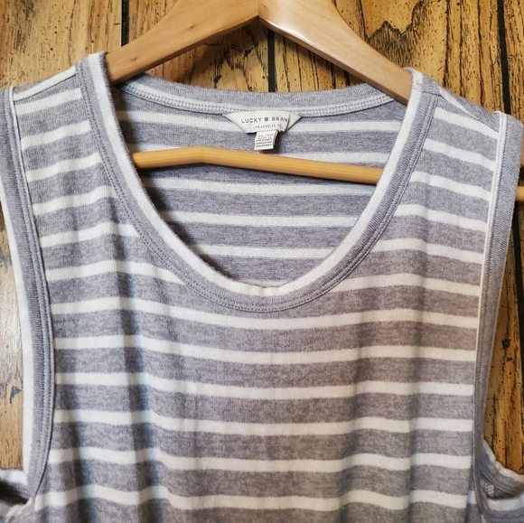 NWOT LUCKY BRAND Ruched Striped Maxi Dress - XL - Picture 5 of 8